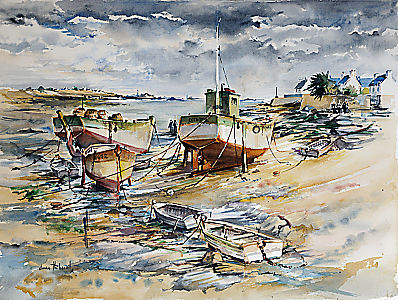 Chalutiers à maréee basse